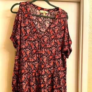 Pink and black dress